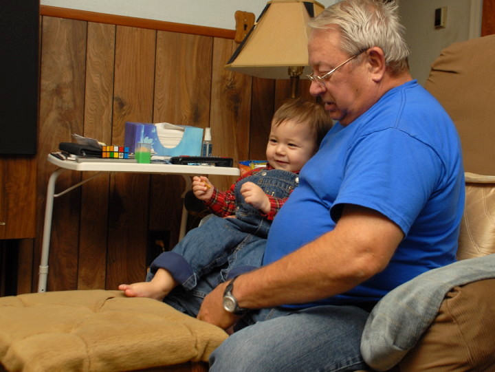 in chair with grandpa