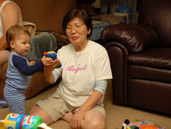 plays with grandma