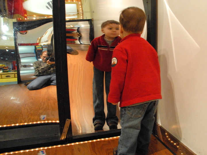 funhouse mirrors at museum