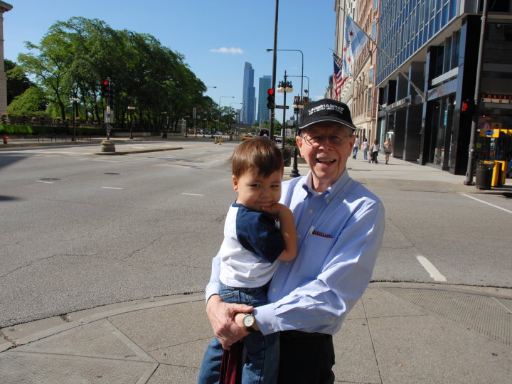 with Grandpa in Chicago