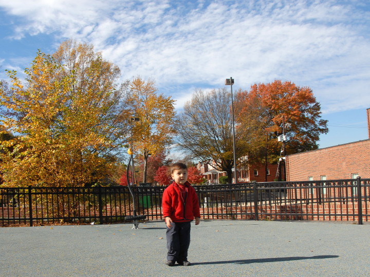 playground, in the fall