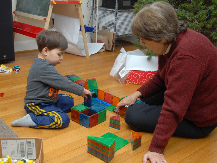 building with Magna Tiles