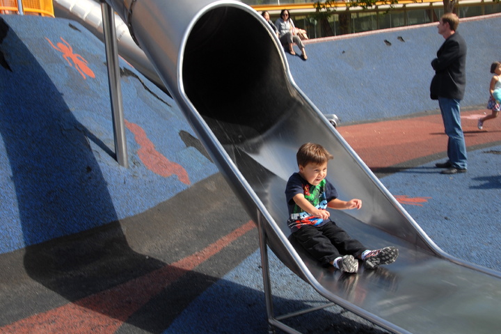 big slide at Yerba Buena Gardens