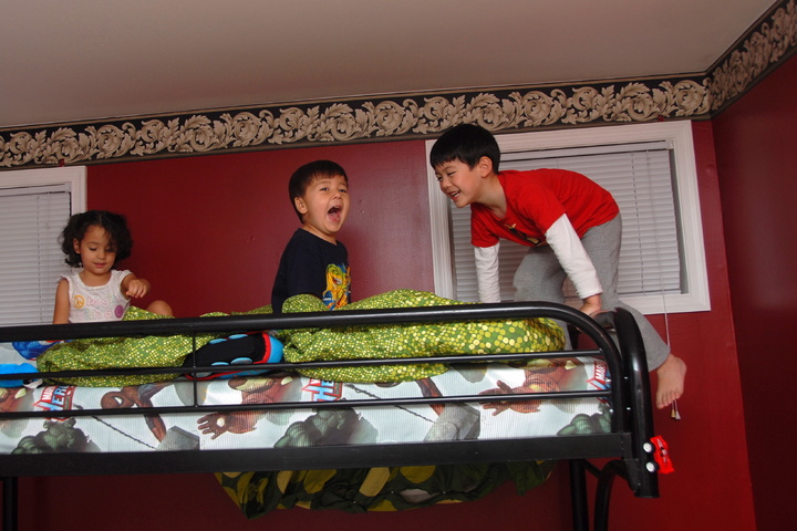 bunk bed climbing fun