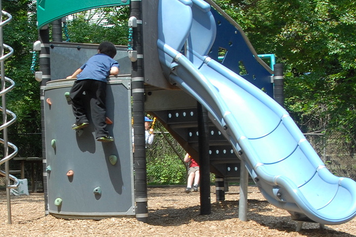 climbing wall at playground