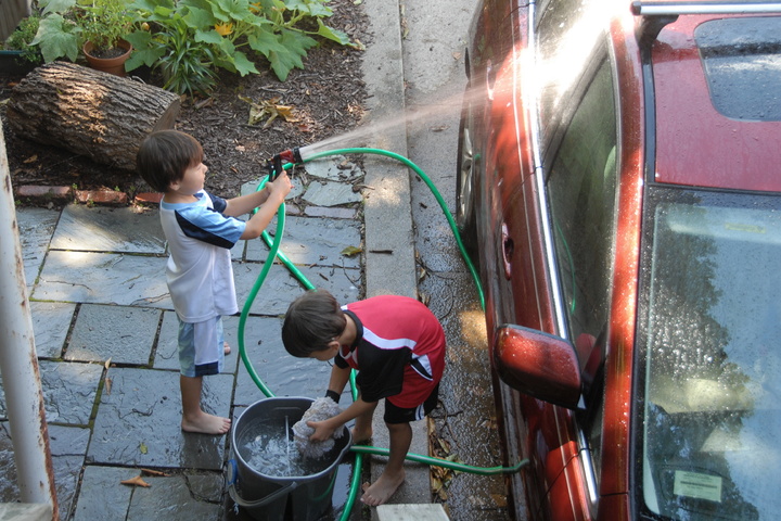 washing Dylan's car