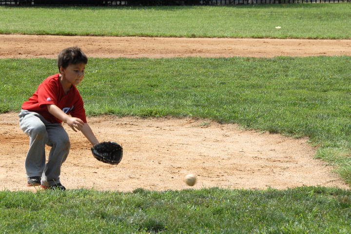fielding a ground ball