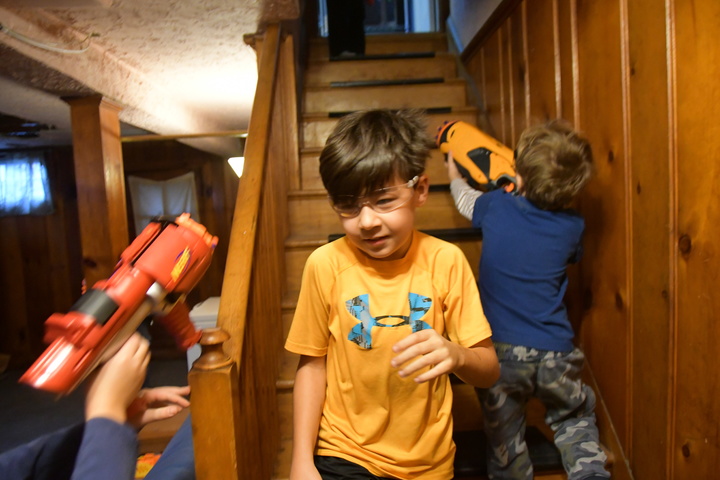 Nerf battle at Peter's party