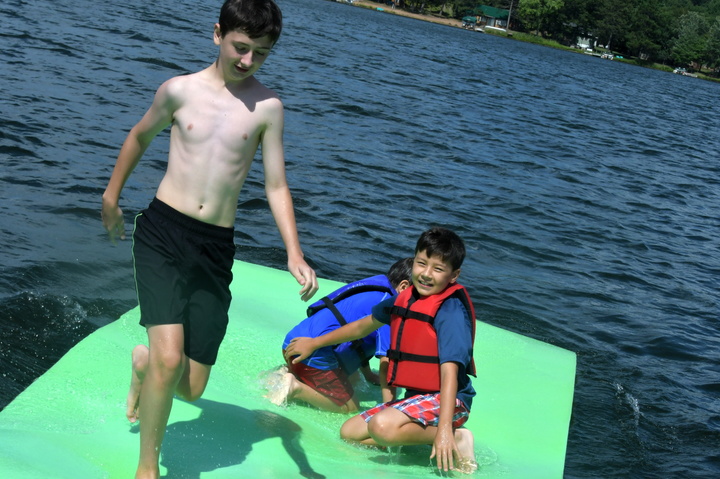 raft in the lake