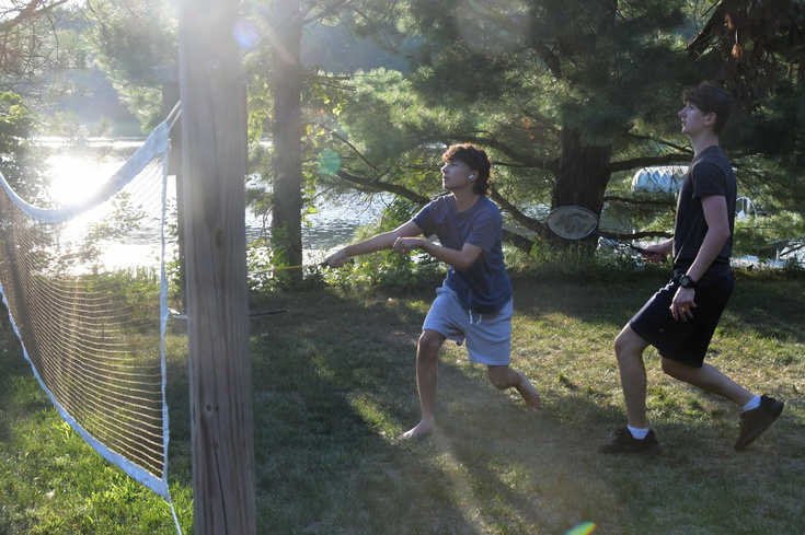 late afternoon badminton