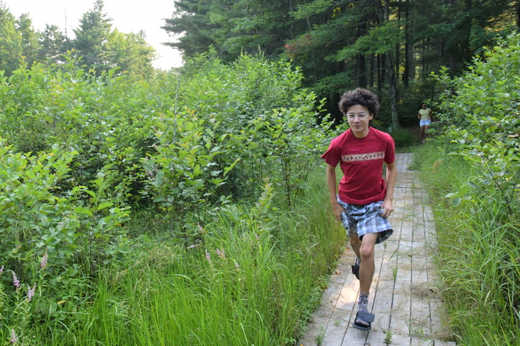 running in the woods